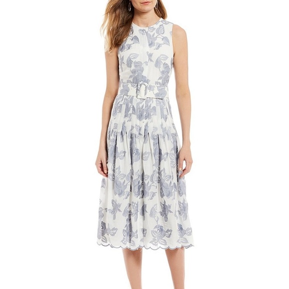 Antonio Melani Devin Floral Print Belted Midi Dres - Picture 2 of 3